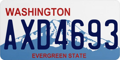 WA license plate AXD4693