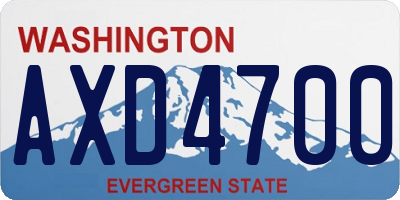 WA license plate AXD4700