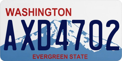 WA license plate AXD4702