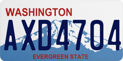 WA license plate AXD4704