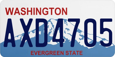 WA license plate AXD4705