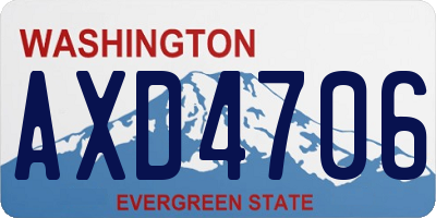 WA license plate AXD4706