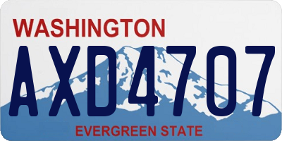 WA license plate AXD4707