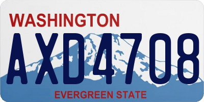 WA license plate AXD4708