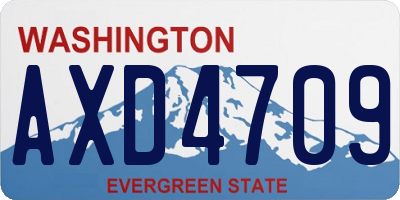 WA license plate AXD4709