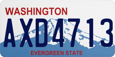 WA license plate AXD4713