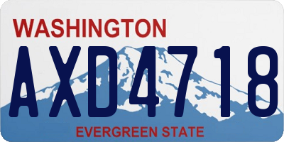 WA license plate AXD4718