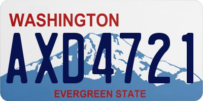 WA license plate AXD4721