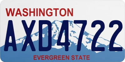 WA license plate AXD4722