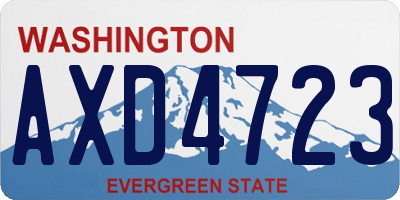 WA license plate AXD4723