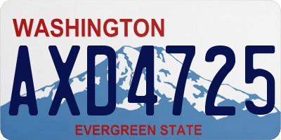 WA license plate AXD4725
