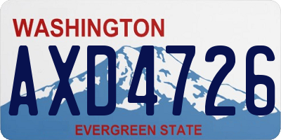 WA license plate AXD4726
