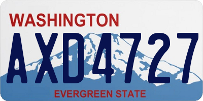 WA license plate AXD4727
