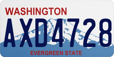 WA license plate AXD4728