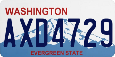 WA license plate AXD4729