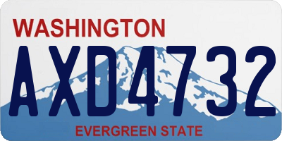 WA license plate AXD4732