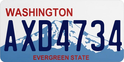WA license plate AXD4734