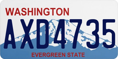 WA license plate AXD4735