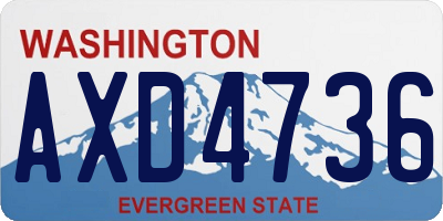 WA license plate AXD4736