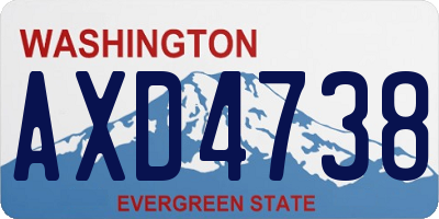 WA license plate AXD4738