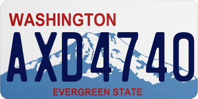 WA license plate AXD4740