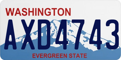 WA license plate AXD4743
