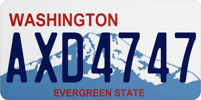 WA license plate AXD4747