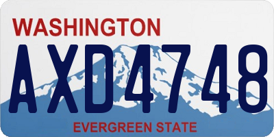 WA license plate AXD4748