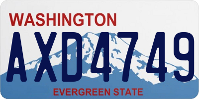 WA license plate AXD4749