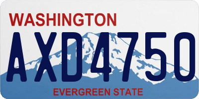 WA license plate AXD4750