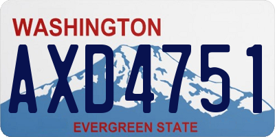 WA license plate AXD4751