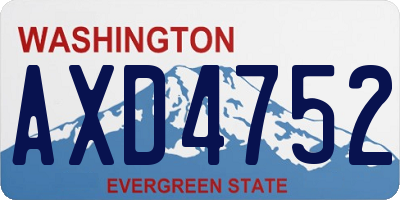 WA license plate AXD4752
