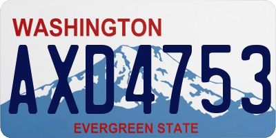 WA license plate AXD4753
