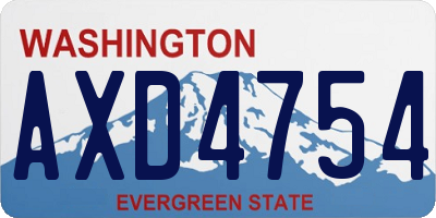 WA license plate AXD4754