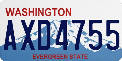 WA license plate AXD4755