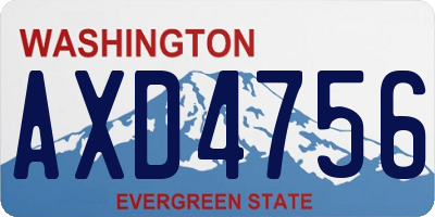 WA license plate AXD4756