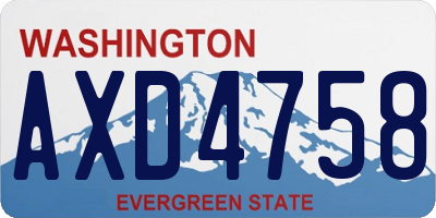 WA license plate AXD4758