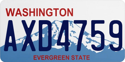 WA license plate AXD4759
