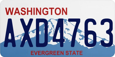 WA license plate AXD4763