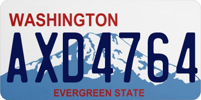 WA license plate AXD4764