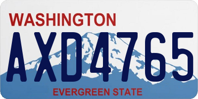 WA license plate AXD4765