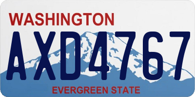 WA license plate AXD4767