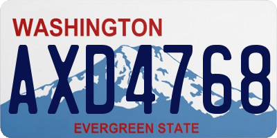 WA license plate AXD4768