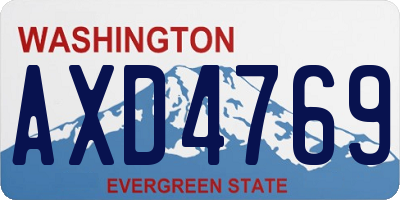 WA license plate AXD4769