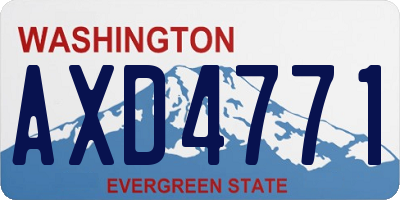 WA license plate AXD4771