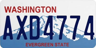 WA license plate AXD4774