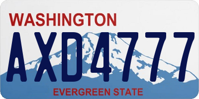 WA license plate AXD4777
