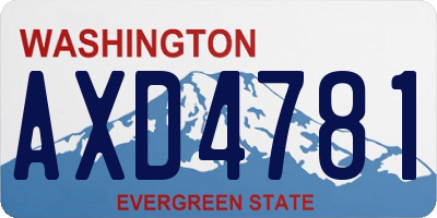WA license plate AXD4781