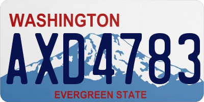 WA license plate AXD4783