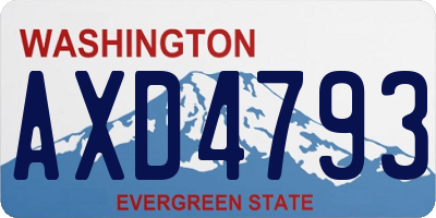 WA license plate AXD4793